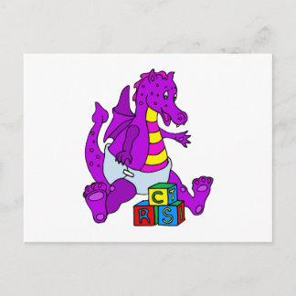 Baby Dragon mit Blocks Postkarte