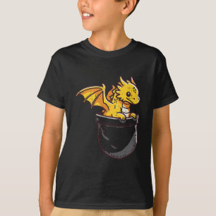 Baby Dragon Pocket Niedliche Fantasie Mythische Ki T-Shirt
