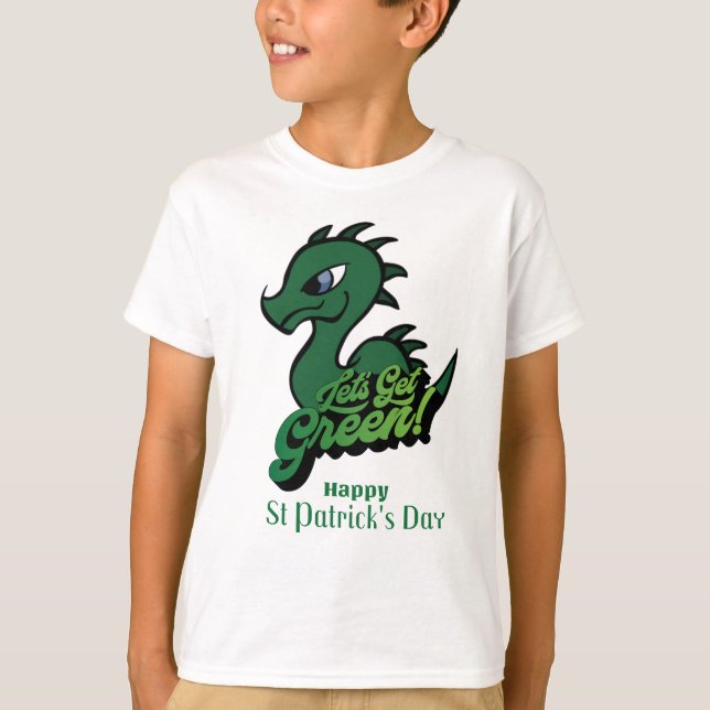 Baby Dragon Saint Patrick's Day Design T-Shirt (Vorderseite)