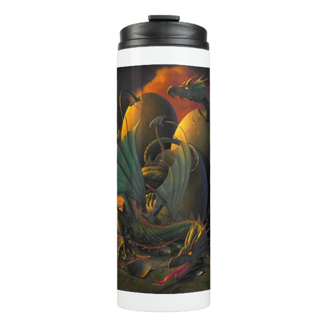 Baby Dragons, die von ihren Eiern hacken Thermosbecher (Vorderseite)