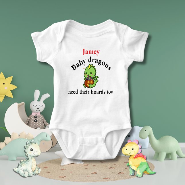 Baby Dragons need their hoards too for Halloween Strampler (baby dragon onesie)