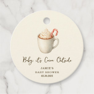 Baby, draußen ist es Kakao-Baby Shower Geschenkanhänger