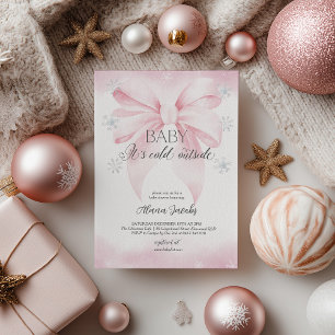 Baby draußen ist es kalt Baby Shower Weihnachten  Einladung
