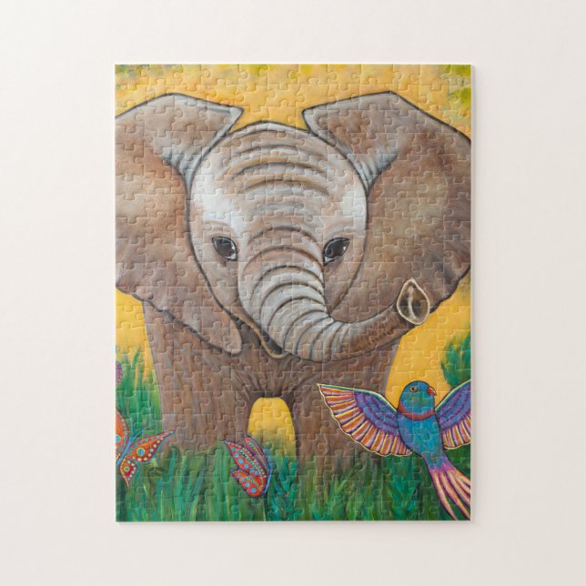 Baby-Dschungel-Elefant Puzzle (Vertikal)