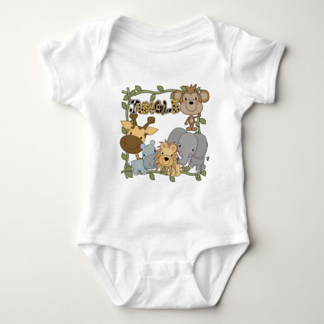 Baby-Dschungel-Tier-T-Shirts und Geschenke Baby Strampler (Vorderseite)