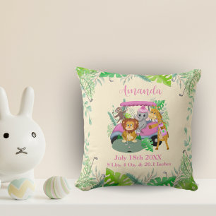 Baby-Dschungeltiere Golfen Rosa Kissen