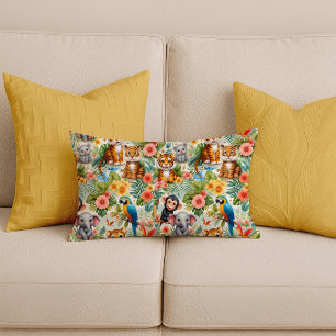 Baby-Dschungeltiere Tropische Rückenkissen Lendenkissen