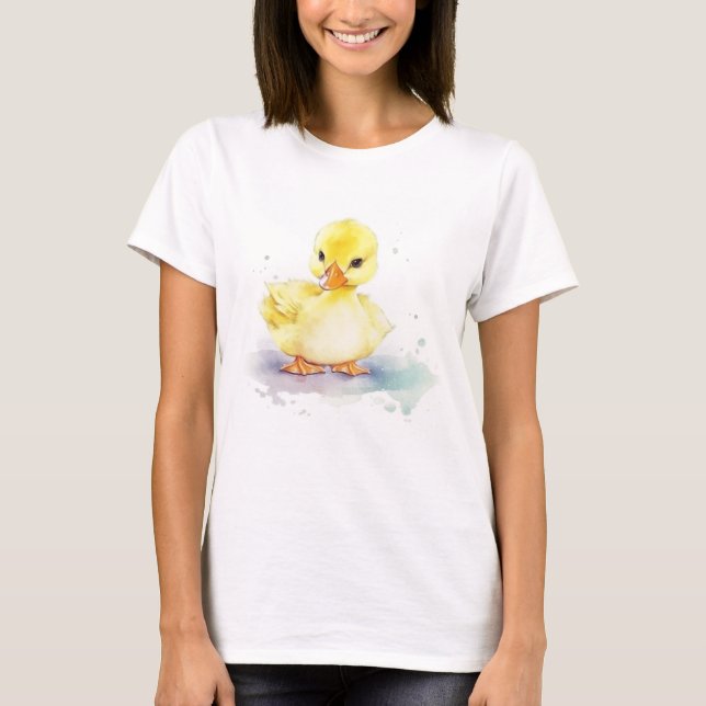 Baby Duck 2 Wasserfarbe T - Shirt für Frauen (Vorderseite)