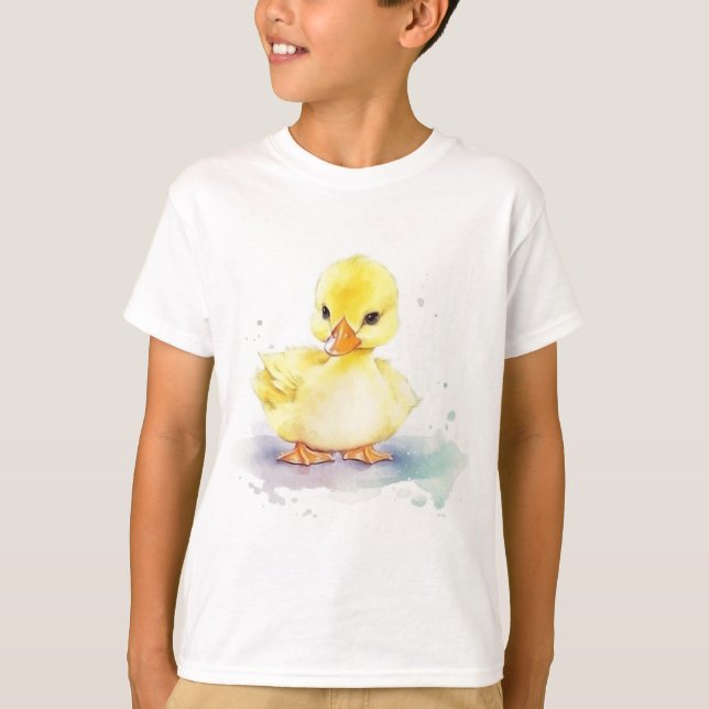 Baby Duck 2 Watercolor Kid's Basic T - Shirt (Vorderseite)