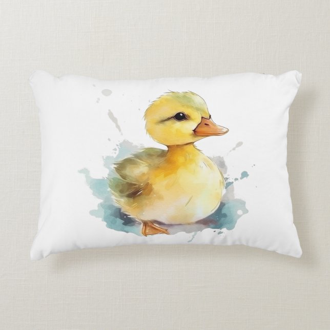 Baby Duck Watercolor Akzent Pillow Dekokissen (Vorderseite)