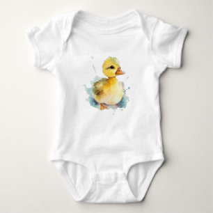 Baby Duck Watercolor Baby Strampler