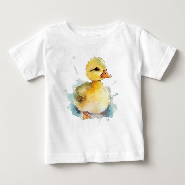 Baby Duck Watercolor Baby T-shirt (Vorderseite)