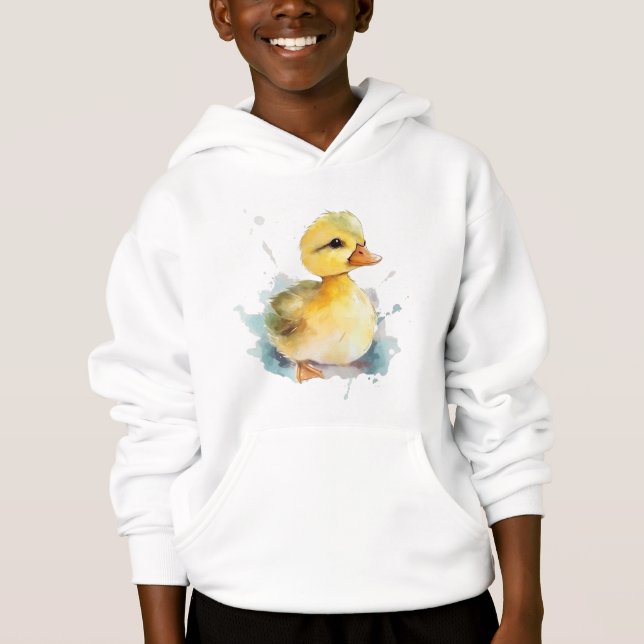 Baby Duck Watercolor Kinderpullover Hoodie (Vorderseite)
