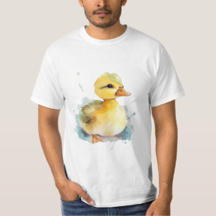 Baby Duck Watercolor Men's Basic T - Shirt