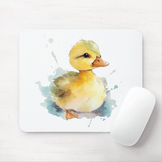 Baby Duck Watercolor Mousepad (Mit Mouse)