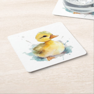 Baby Duck Watercolor Paper Untersetzer