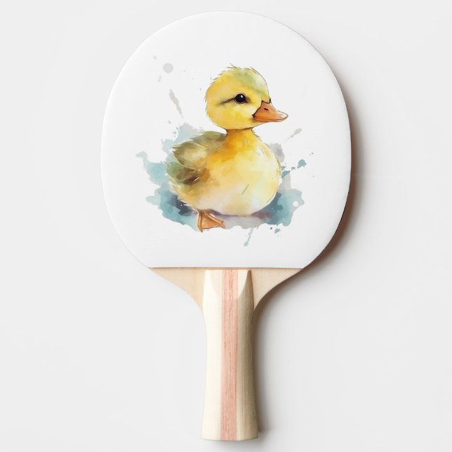 Baby Duck Watercolor Ping Pong Paddle Tischtennis Schläger (Vorderseite)
