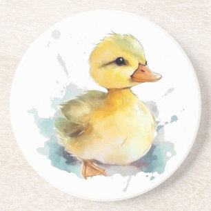 Baby Duck Watercolor Sandstone Untersetzer