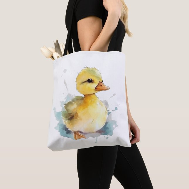 Baby Duck Watercolor Shoulder Tasche (Von Nahem)