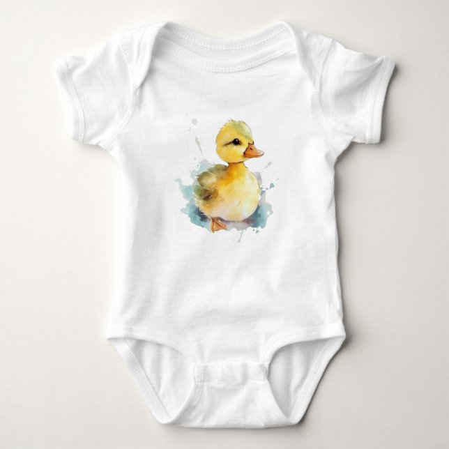 Baby Duck Watercolor Strampler (Vorderseite)