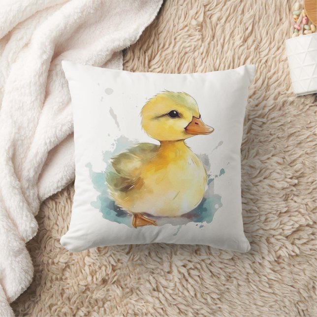Baby Duck Watercolor Throw Kissen (Decke)