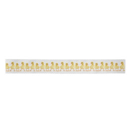 Baby Ducks on Gray Gingham Satinband