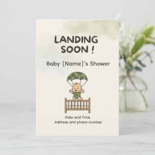 Baby-Dusch-Einladung "Kleiner Soldat" — Patriotisc Einladung