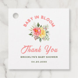 Baby-Duschbaby in Bloom Floral Blume botanisch Geschenkanhänger