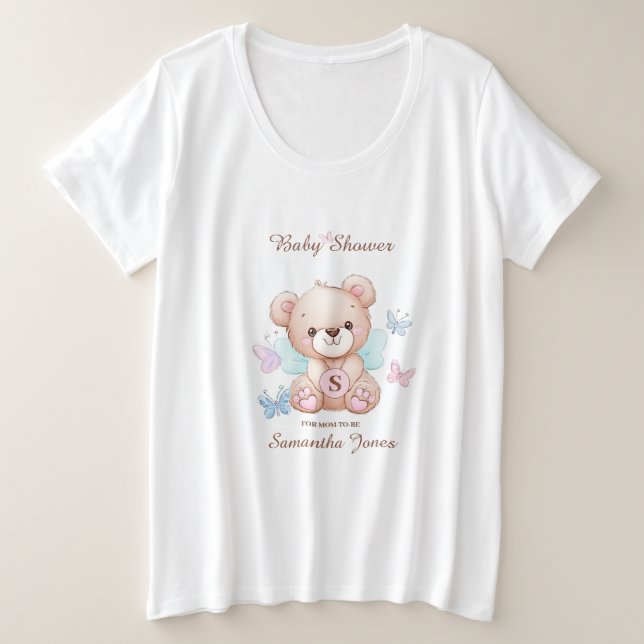 Baby Duschbären und Schmetterlinge T - Shirt (Design vorne)