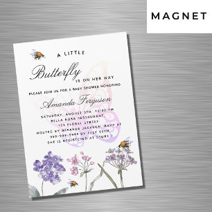 Baby Duschbrause Wildblumen Violett Luxus Magneteinladung