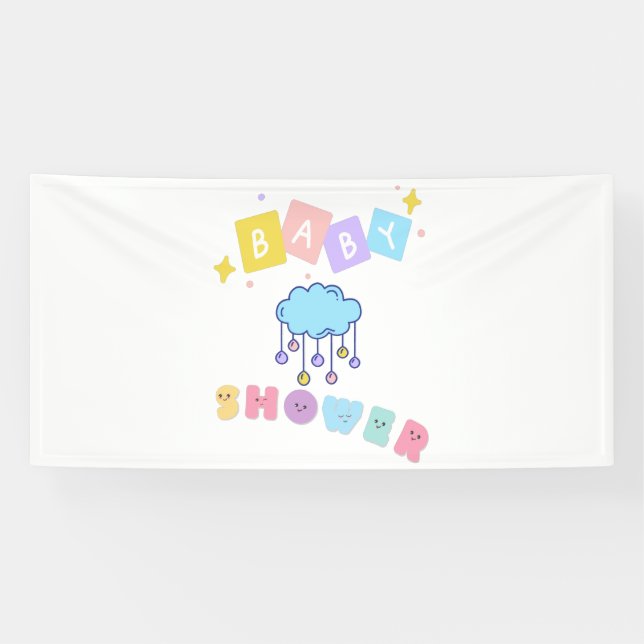 Baby Dusche 4x8 Vinyl Banner (Horizontal)