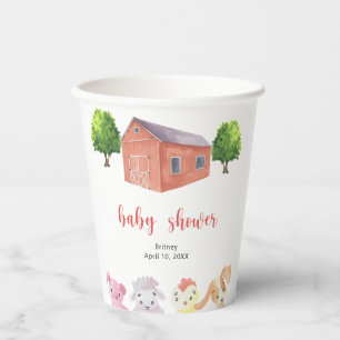 Baby-Dusche auf dem Bauernhof - Babydusche Pappbecher