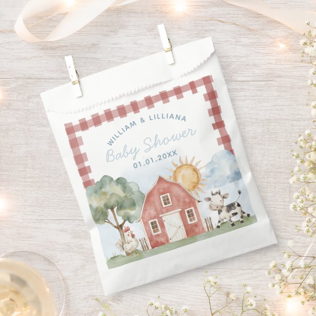 Baby-Dusche auf dem Bauernhof Danke Geschenktütchen (Ausgeschnitten)