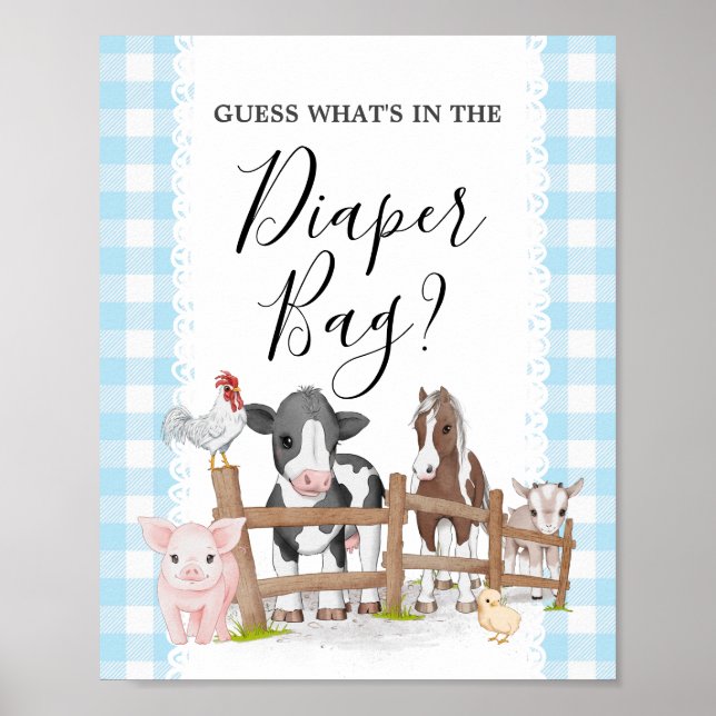 Baby-Dusche auf dem Bauernhof Rate Was ist in der  Poster (Vorne)