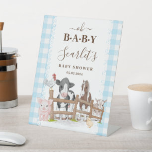 Baby-Dusche auf dem Bauernhof Willkommen Sockelschild
