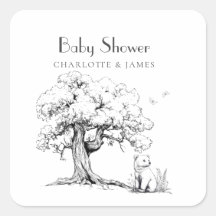 Baby-Dusche aus schwarzem und weißem Wald