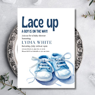 Baby-Dusche, Baby-Dusche, Schnürsenkel Einladung