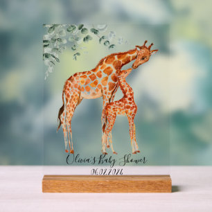 Baby Dusche Babygiraffe Acrylschild