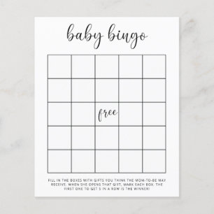 Baby Dusche Bingo Spiel