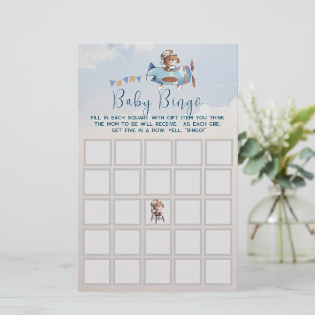 Baby Dusche Bingo Spiel (Stehend Vorderseite)