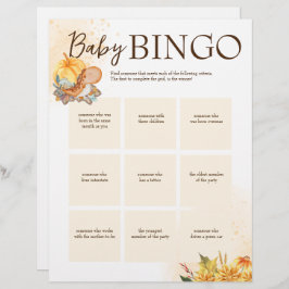 Baby Dusche Bingo Spiel braun personalisierte Vorl Briefbogen