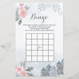 Baby Dusche Bingo Spiel Schneeflocken Winter Flora