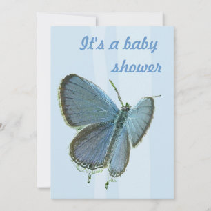 Baby Dusche Blauer Schmetterling Einladung