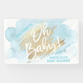 Baby Dusche Blue Gold Wasserfarbenbanner Banner