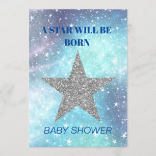 Baby Dusche Boy Blue Modern Star ist Geboren Einladung