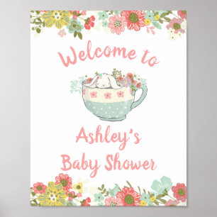 Baby Dusche Bunny Willkommensschild Poster