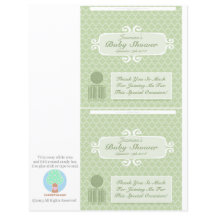 Baby Dusche Custom Candy Bar Wrappers Green