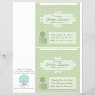 Baby Dusche Custom Candy Bar Wrappers Green Flyer