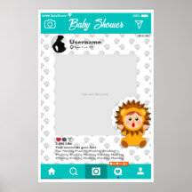 Baby Dusche Custom Selfie Frame Leoncito
