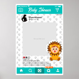 Baby Dusche Custom Selfie Frame Leoncito Poster